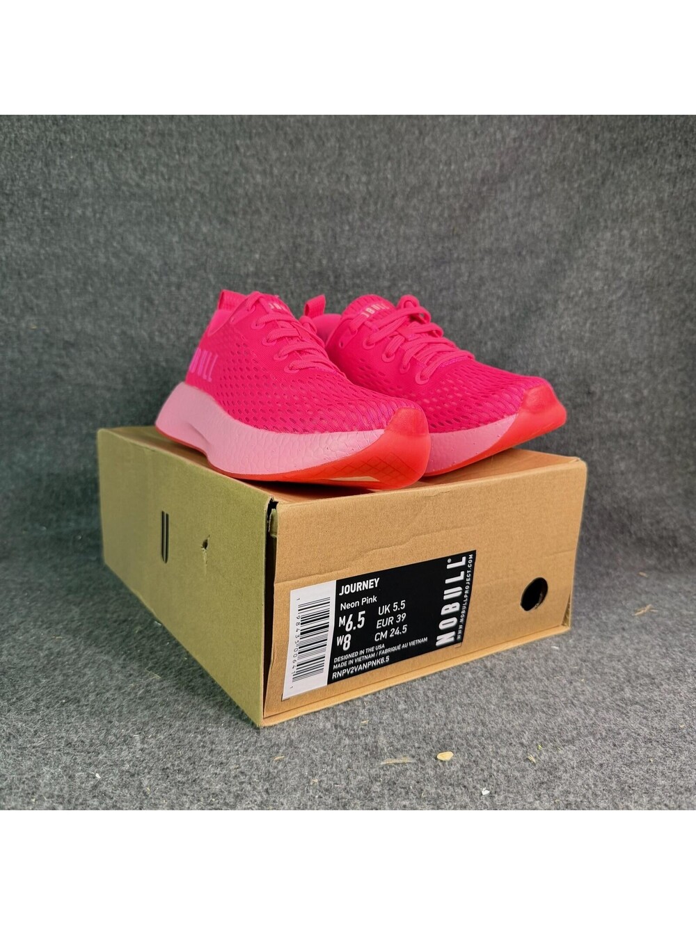 NOBULL Journey Neon Pink Shoes Mens Size 6.5 Running Sneakers RNPV2VANPNK6.5